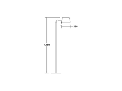 Dimensional drawing Brumberg 58120150 Floor lamp 1x8W LED exchangeable nickel