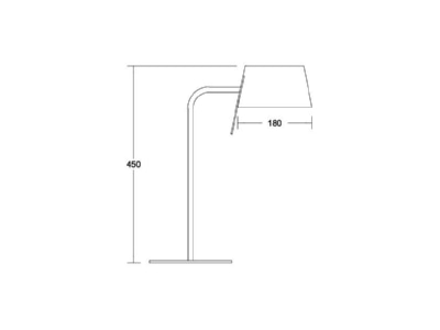 Dimensional drawing Brumberg 58126150 Table luminaire 1x8W nickel