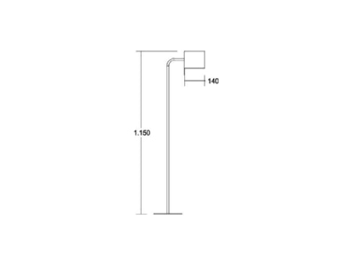 Dimensional drawing Brumberg 58140080 Floor lamp 1x8W LED exchangeable black