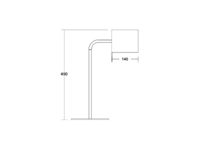 Dimensional drawing Brumberg 58146080 Table luminaire 1x8W black