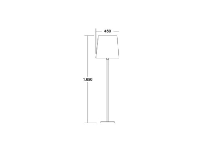 Dimensional drawing Brumberg 58160150 Floor lamp 1x15W LED exchangeable nickel