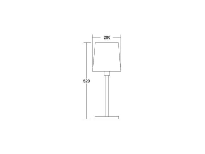 Dimensional drawing Brumberg 58166150 Table luminaire 1x15W nickel