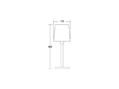 Dimensional drawing Brumberg 58167150 Table luminaire 1x15W nickel