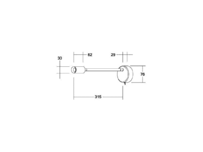 Dimensional drawing Brumberg 10190723 Ceiling  wall luminaire 1x4 2W