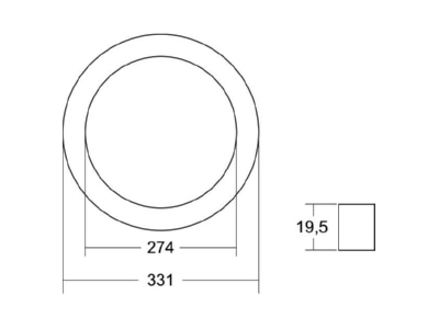 Dimensional drawing Brumberg 81020715 Front ring nickel matt 