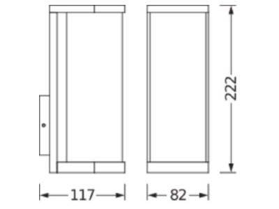 Ma�zeichnung Ledvance ENDURA 4058075554450 Wandleuchte E27 ENDURA4058075554450