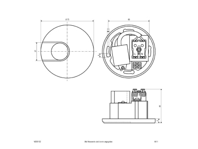 Ma�zeichnung EVN W200102 LED Wandeinbauleuchte