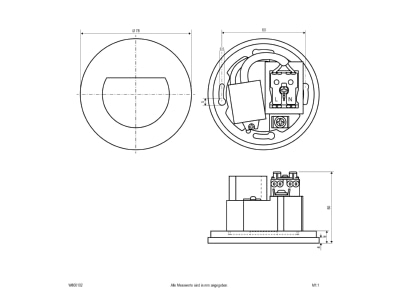 Ma�zeichnung EVN W800102 LED Wandeinbauleuchte