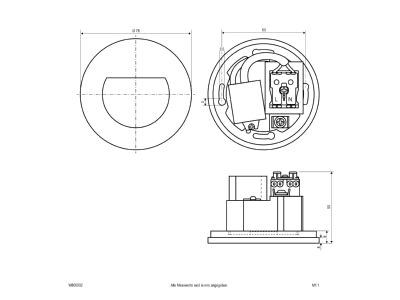 Ma�zeichnung EVN W800902 LED Wandeinbauleuchte