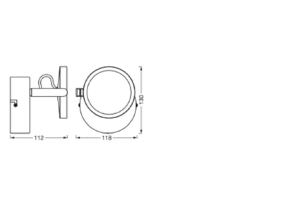 Ma�zeichnung Ledvance SUN H  4058075750616 Badezimmerleuchte 110mm  HCL SUN H 4058075750616