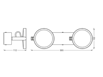 Ma�zeichnung Ledvance SUN H  4058075750630 Badezimmerleuchte 300mm  HCL SUN H 4058075750630