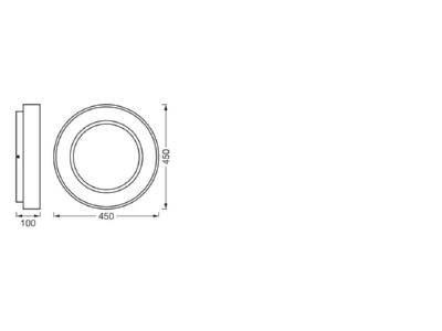Ma�zeichnung Ledvance SUN H  4058075762763 LED Deckenleuchte weiss SUN H 4058075762763