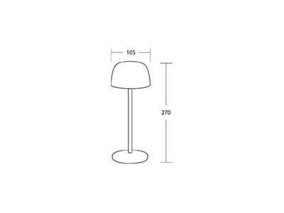 Dimensional drawing Brumberg 65401183 Table luminaire 1x2 2W black