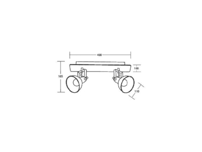 Ma�zeichnung Brumberg 57112180 Anbauleuchte 2x E14