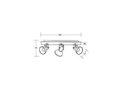 Ma�zeichnung Brumberg 57113180 Anbauleuchte 3x E14