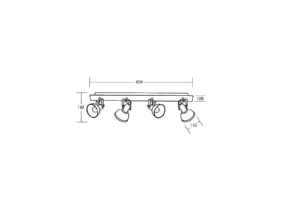 Ma�zeichnung Brumberg 57114180 Anbauleuchte 4x E14