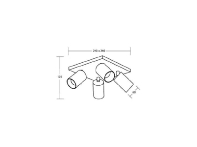 Ma�zeichnung Brumberg 57135170 Anbauleuchte 4x GU10