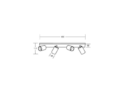 Ma�zeichnung Brumberg 57137180 Anbauleuchte 4x GU10