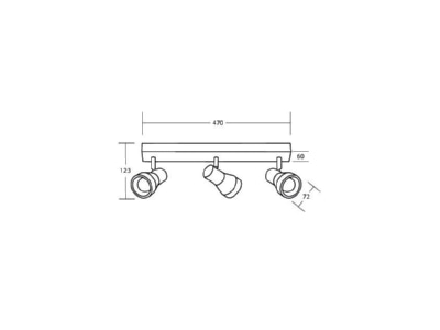 Ma�zeichnung Brumberg 57173730 Anbauleuchte 3x E14