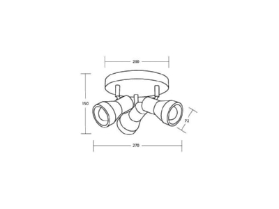 Ma�zeichnung Brumberg 57175730 Anbauleuchte 3x E14