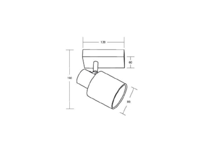 Ma�zeichnung Brumberg 57231000 Anbauleuchte 1x E14