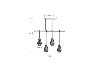 Ma�zeichnung Brumberg 57405080 Pendelleuchte 4x E27