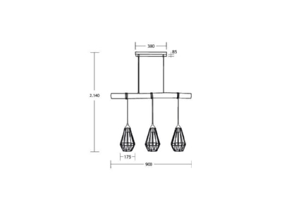 Ma�zeichnung Brumberg 57406080 Pendelleuchte 3x E27