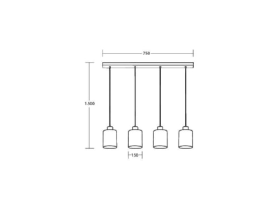 Ma�zeichnung Brumberg 57408080 Pendelleuchte 4x E27