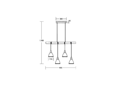 Ma�zeichnung Brumberg 57413080 Pendelleuchte 4x E14