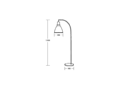 Dimensional drawing Brumberg 57414080 Floor lamp 1x15W LED exchangeable black