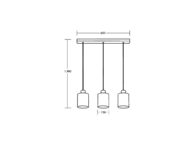 Ma�zeichnung Brumberg 57425080 Pendelleuchte 3x E27