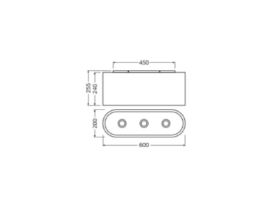 Ma�zeichnung Ledvance D C Oval Ceil 3XE27 Deckenleuchte 3xE27 braun