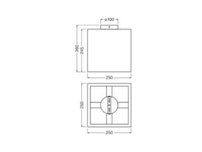 Ma�zeichnung Ledvance D C Square Ceil E27 Deckenleuchte E27 braun