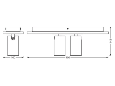 Ma�zeichnung Ledvance Decor  4058075833579 Deckenleuchte 2xGU10 weiss Decor 4058075833579