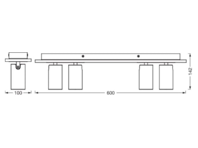 Ma�zeichnung Ledvance Decor  4058075833616 Deckenleuchte 4xGU10 weiss Decor 4058075833616