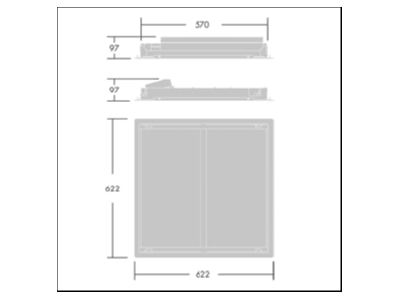 Ma�zeichnung Zumtobel IQ WAVE  92900321 LED Einbauleuchte 4000K Q622 IQ WAVE 92900321