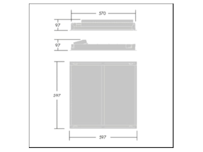 Ma�zeichnung Zumtobel IQ WAVE  96628136 LED Einbauleuchte 4000K Q597 IQ WAVE 96628136