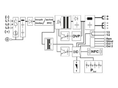 Circuit diagram Phoenix QUINT4 PS 3  2904622 DC power supply 400   500V 24V 480W QUINT4 PS 3 2904622