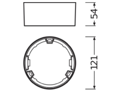 Dimensional drawing LEDVANCE DL SLIMFRAME DN105WT Installation frame for luminaires