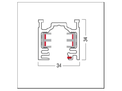 Dimensional drawing Zumtobel 3PH L3 DALITRACK4mTI Accessory for luminaires