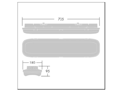 Ma�zeichnung Zumtobel FORCELED 4000 840MWS LED Feuchtraumleuchte 840