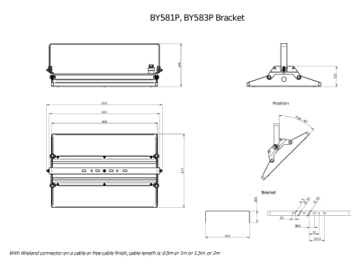 Ma�zeichnung Philips Licht BY581P 250  59425800 LED Hallenleuchte 4000K  DIA BY581P 250 59425800