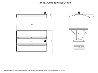 Ma�zeichnung Philips Licht BY581P 250  59436400 LED Hallenleuchte 4000K  DIA BY581P 250 59436400