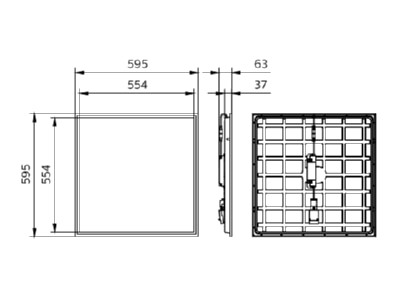 Ma�zeichnung Philips Licht RC132V G6  73518799 LED Panel M600 830 840  RC132V G6 73518799