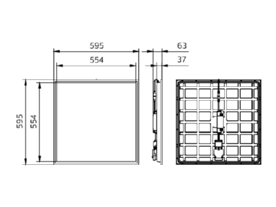 Ma�zeichnung Philips Licht RC132V G6  73519499 LED Panel M600 830 840  DALI  RC132V G6 73519499
