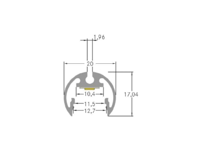 Dimensional drawing Brumberg 53760070 Accessory for luminaires