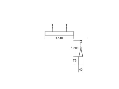 Ma�zeichnung Brumberg 7432215016 Pendel Profilleuchte 1140 x 75 x 40mm