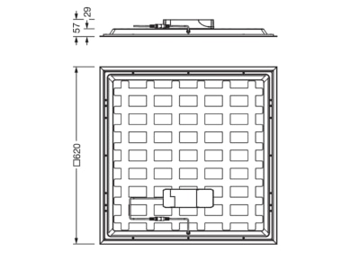 Ma�zeichnung 2 Siteco 51MH11WD2M43 LED Panel M625 830 840  DALI2
