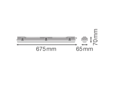 Ma�zeichnung Ledvance DPHO 600P1XLpMTIP65 Feuchtraumleuchte fuer T8LED 0 6m 1flammig
