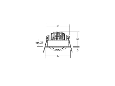 Mazeichnung Brumberg 12443073 LED Einbaustrahler IP65 350mA 1800 3000K
